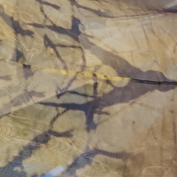 Sheer Yellow & Black Tie-Dye Designer Organza Dress - Statement Piece - OS - Picture 4 of 6